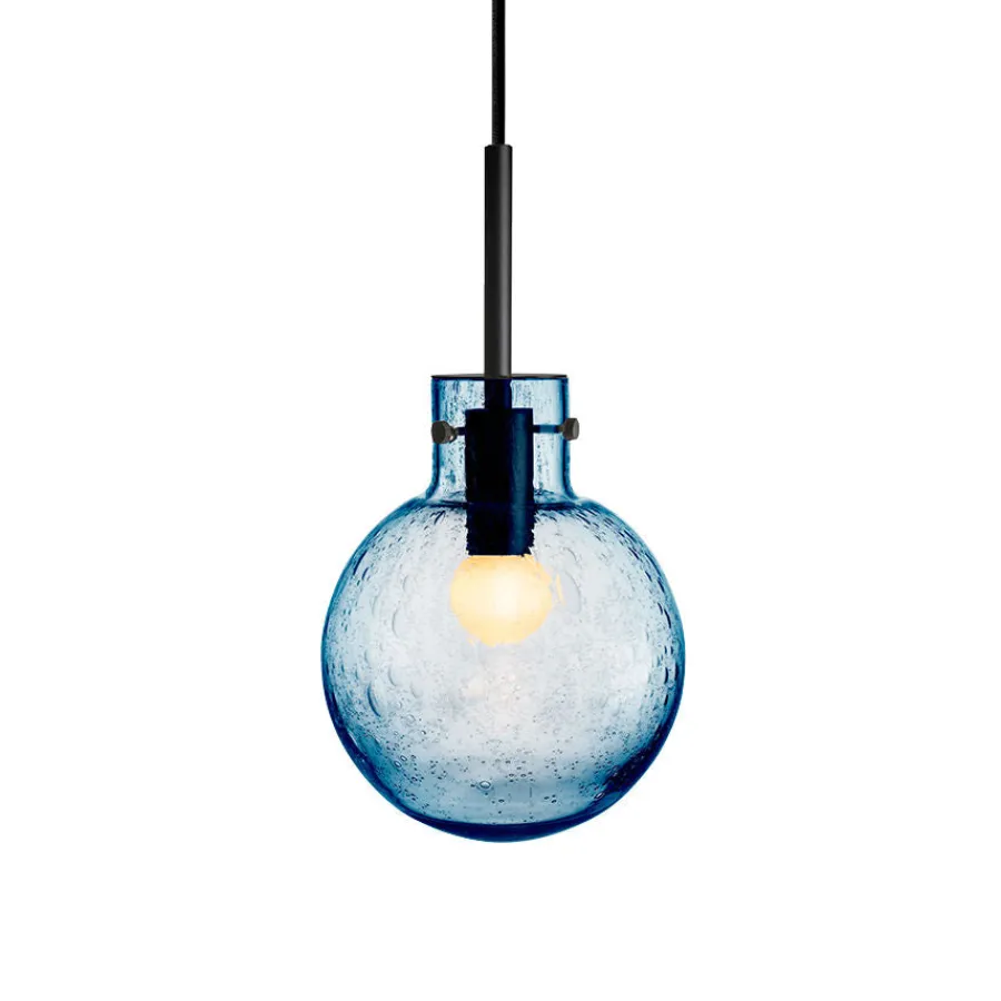 HADELAND GLASSVERK Taklamper|Krystallkuler-KRYSTALLKULE TAKLAMPE SODA STÅLBLÅ 160MM Stålblå