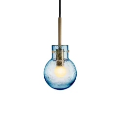 HADELAND GLASSVERK Taklamper|Krystallkuler-KRYSTALLKULE TAKLAMPE SODA STÅLBLÅ 120MM Stålblå