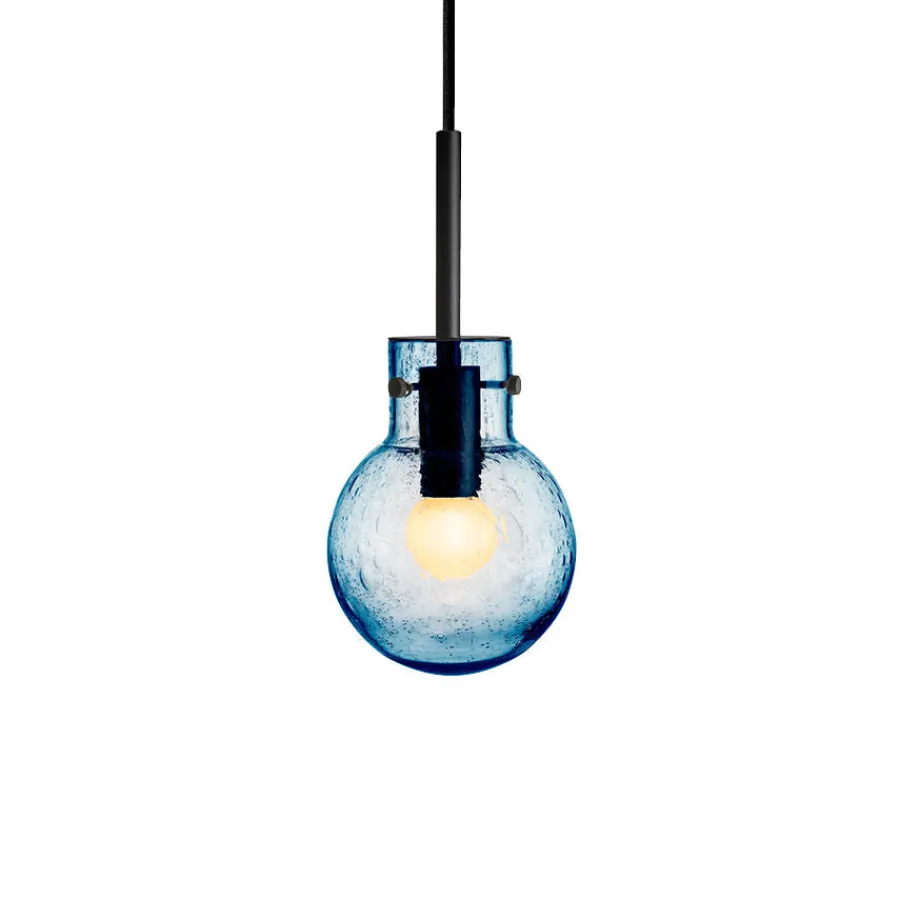 HADELAND GLASSVERK Taklamper|Krystallkuler-KRYSTALLKULE TAKLAMPE SODA STÅLBLÅ 120MM Stålblå