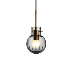 HADELAND GLASSVERK Taklamper|Krystallkuler-KRYSTALLKULE TAKLAMPE STOR STJERNE RØKGRÅ 120MM Røkgrå