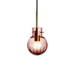 HADELAND GLASSVERK Taklamper|Krystallkuler-KRYSTALLKULE TAKLAMPE STOR STJERNE MORGENRØD 120MM Morgenrød