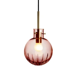 HADELAND GLASSVERK Taklamper|Krystallkuler-KRYSTALLKULE TAKLAMPE STOR STJERNE MORGENRØD 160MM Morgenrød