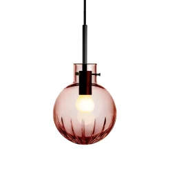 HADELAND GLASSVERK Taklamper|Krystallkuler-KRYSTALLKULE TAKLAMPE STOR STJERNE MORGENRØD 160MM Morgenrød