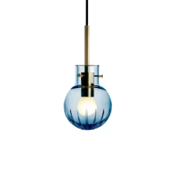 HADELAND GLASSVERK Taklamper|Krystallkuler-KRYSTALLKULE TAKLAMPE STOR STJERNE STÅLBLÅ 120MM Stålblå