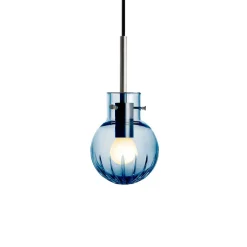 HADELAND GLASSVERK Taklamper|Krystallkuler-KRYSTALLKULE TAKLAMPE STOR STJERNE STÅLBLÅ 120MM Stålblå