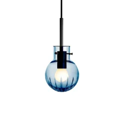 HADELAND GLASSVERK Taklamper|Krystallkuler-KRYSTALLKULE TAKLAMPE STOR STJERNE STÅLBLÅ 120MM Stålblå
