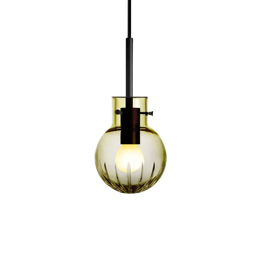 HADELAND GLASSVERK Taklamper|Krystallkuler-KRYSTALLKULE TAKLAMPE STOR STJERNE 120MM Oliven