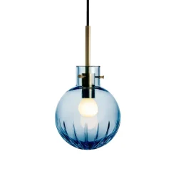 HADELAND GLASSVERK Taklamper|Krystallkuler-KRYSTALLKULE TAKLAMPE STOR STJERNE STÅLBLÅ 160MM Stålblå