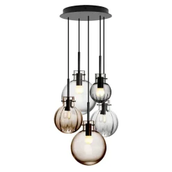 HADELAND GLASSVERK Taklamper|Krystallkuler-KRYSTALLKULE TAKLAMPE VIDDE 5 STK Flerfarget