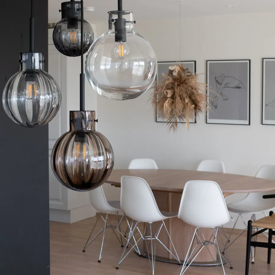 HADELAND GLASSVERK Taklamper|Krystallkuler-KRYSTALLKULE TAKLAMPE VIDDE 5 STK Flerfarget