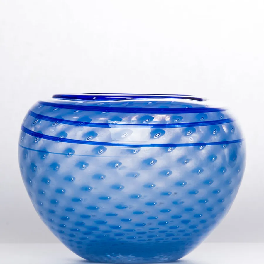 HADELAND GLASSVERK AS Dekorfat Og -Boller|Kunstglass-LOBELIA BOLLE 12 CM BLÅ Blå