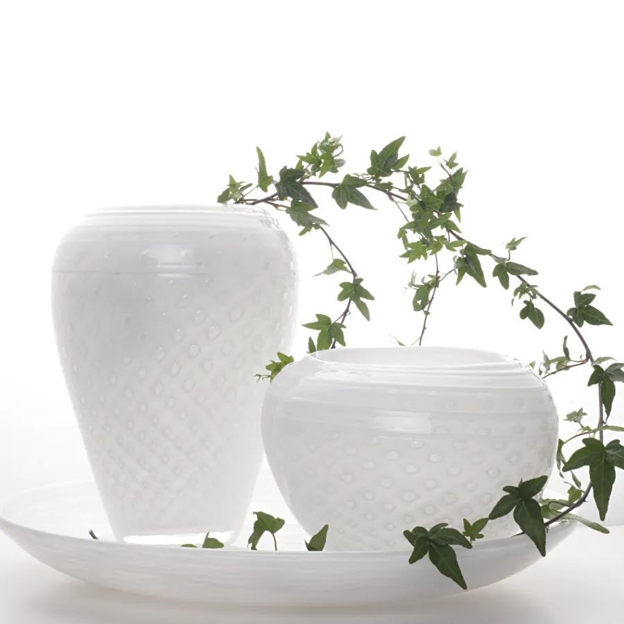 HADELAND GLASSVERK AS Vaser-LOBELIA VASE 24,5 CM HVIT