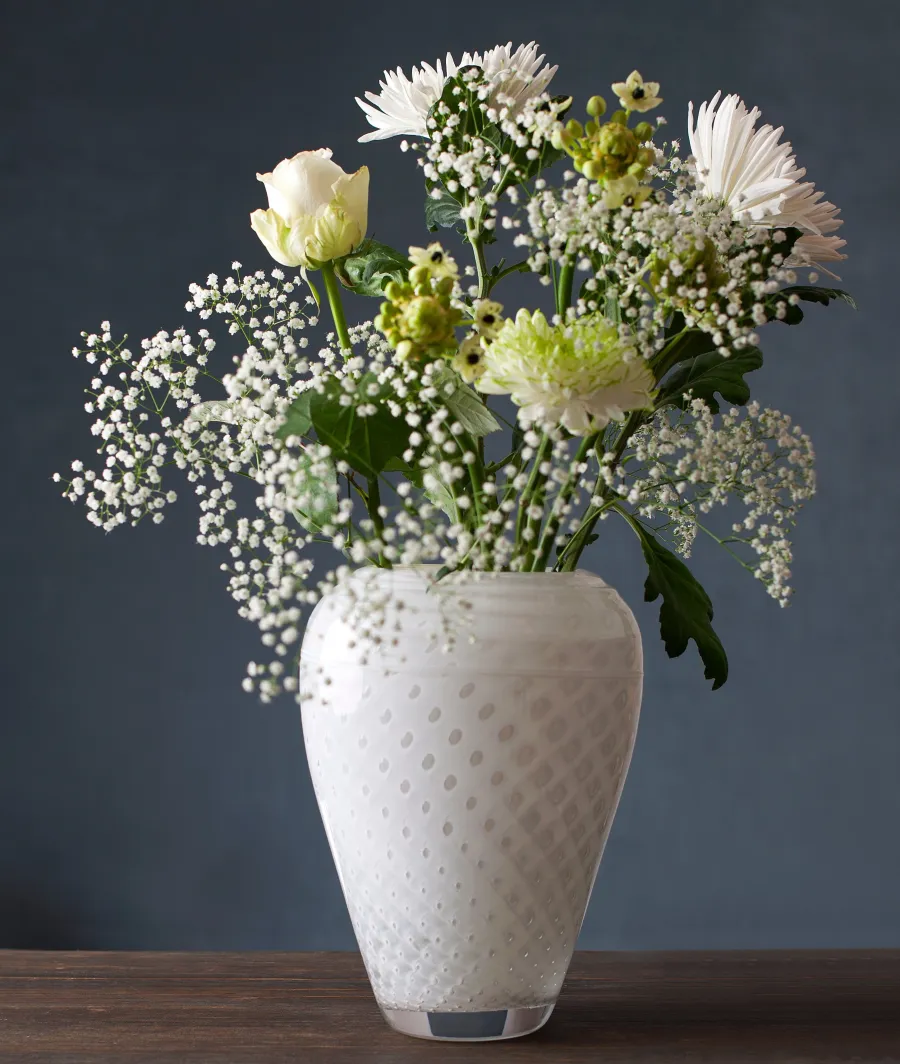 HADELAND GLASSVERK AS Vaser-LOBELIA VASE 24,5 CM HVIT