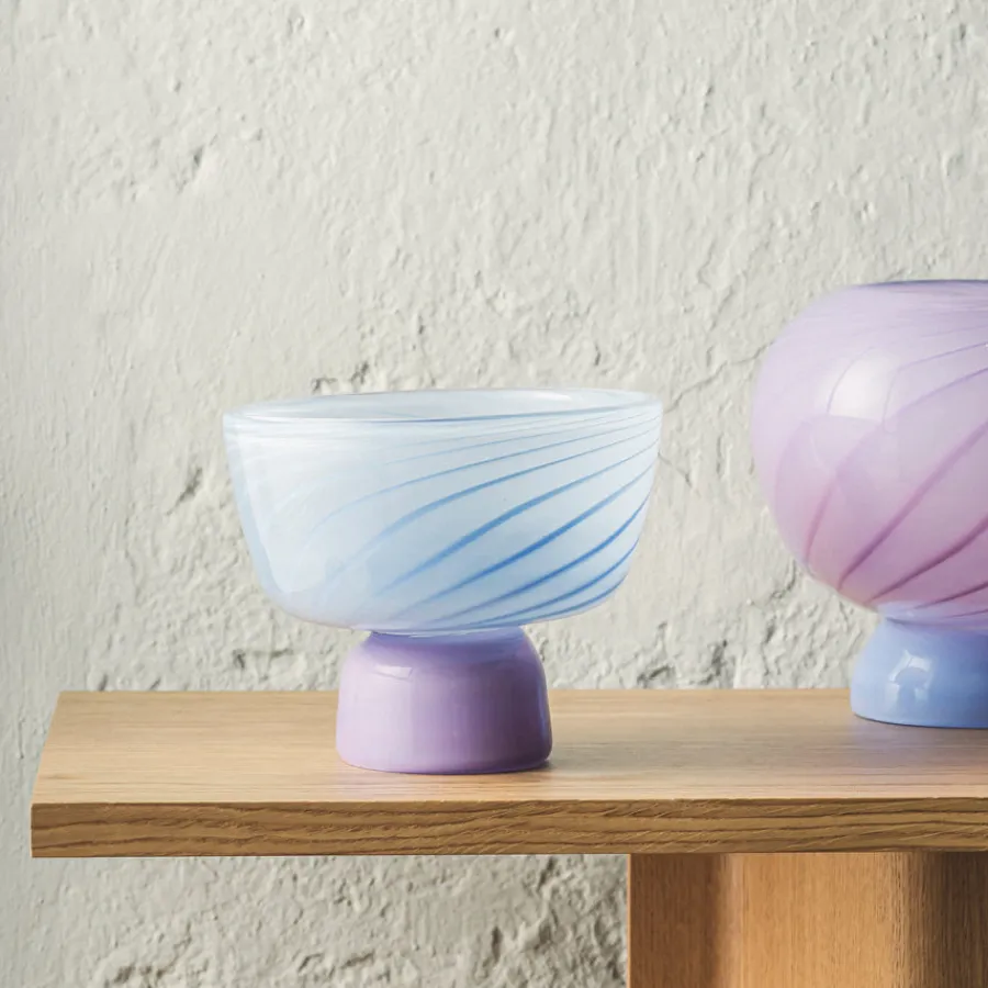 HADELAND GLASSVERK AS Dekorfat Og -Boller|Kunstglass-MARI SKÅL BLÅ / FIOLETT Blå