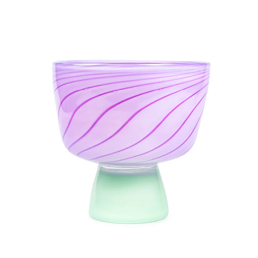HADELAND GLASSVERK AS Dekorfat Og -Boller|Kunstglass-MARI SKÅL FIOLETT / GRØNN Lilla