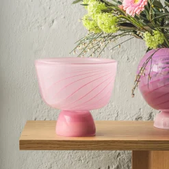 HADELAND GLASSVERK AS Dekorfat Og -Boller|Kunstglass-MARI SKÅL / Rosa