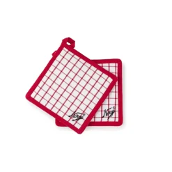NORGESGLASSET Kjøkkenutstyr-GRYTEKLUT 20x20 CM 2PK RØD