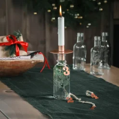 NORGESGLASSET Lysestaker-LYSHOLDER TIL NORGESFLASKE ROSEGULL