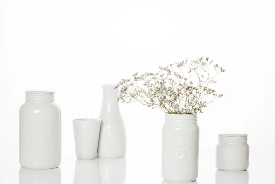 NORGESGLASSET Oppbevaring Og Krukker-OPPBEVARINGSKRUKKE M/LOKK 0,4 L T Hvit
