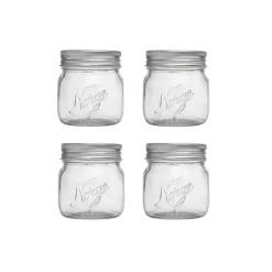 NORGESGLASSET Oppbevaring Og Krukker-OPPBEVARINGSGLASS 0,4L SKRULOKK 4PK Klar