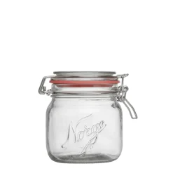 NORGESGLASSET Oppbevaring Og Krukker-OPPBEVARINGSGLASS 0,4L HENGSLET LOKK Klar