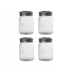 NORGESGLASSET Oppbevaring Og Krukker-OPPBEVARINGSGLASS 0,7L SKRULOKK 4PK Klar