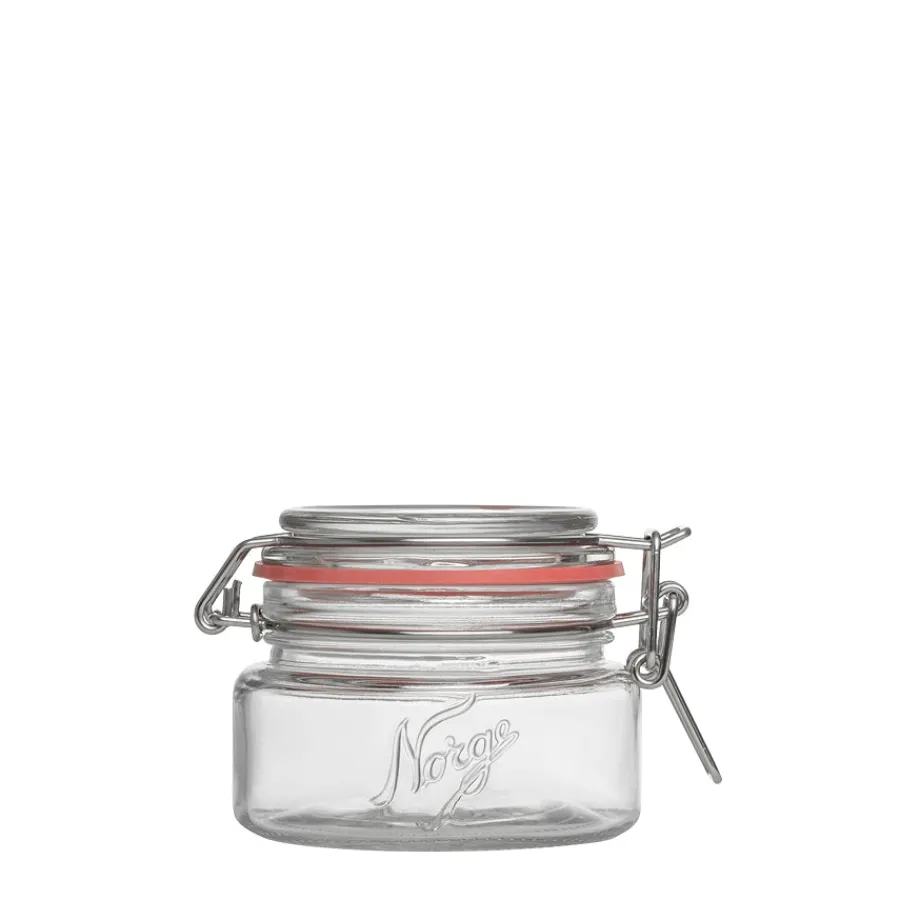 NORGESGLASSET Oppbevaring Og Krukker-OPPBEVARINGSGLASS 0,2L HENGSLET LOKK Klar