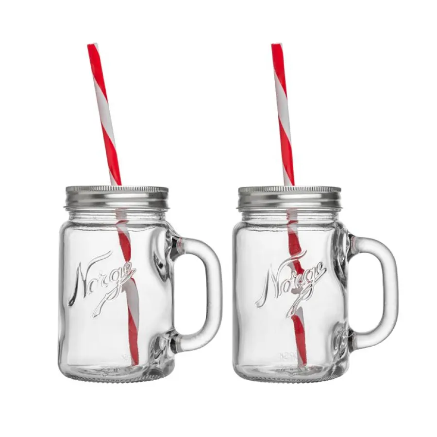 NORGESGLASSET Kopper Og Krus-SEIDEL GLASS M/SUGERØR 2PKT
