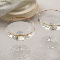 HADELAND GLASSVERK AS Champagneglass-ODYSSÉ CAVASKÅL 25CL 2PK KANT Gull