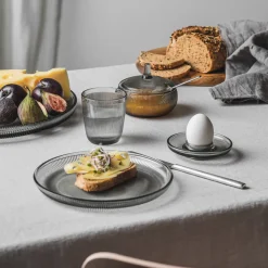 HADELAND GLASSVERK AS Tallerken Og Servise-SIRI ASJETT 20,5 CM 4PK RØKGRÅ Røkgrå
