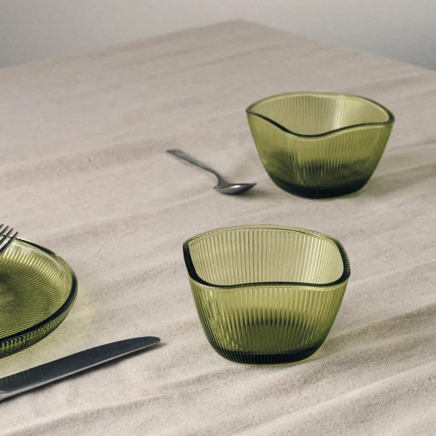 HADELAND GLASSVERK Skåler Og Boller-SIRI BOLLE 9,5 CM 2 PK GRØNN
