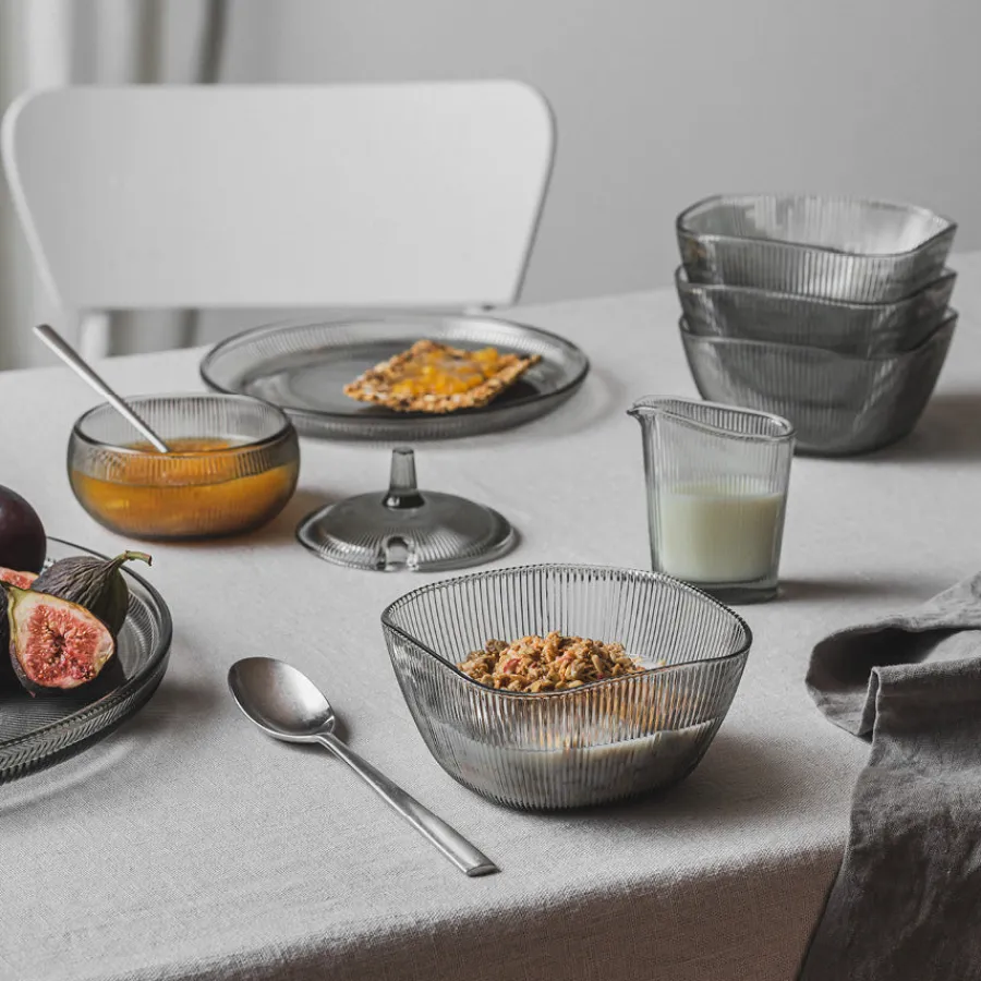 HADELAND GLASSVERK AS Skåler Og Boller-SIRI BOLLE 13 CM 4PK RØKGRÅ Røkgrå