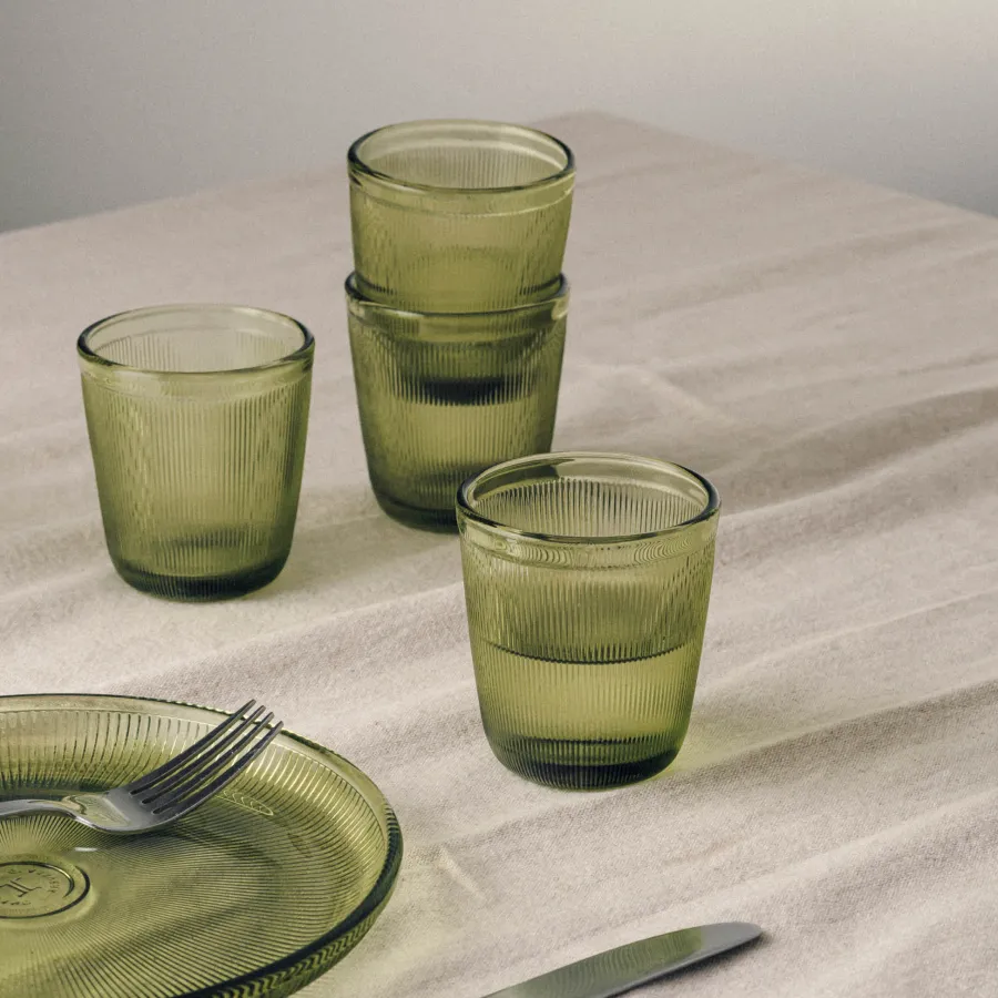 HADELAND GLASSVERK Vannglass-SIRI DRIKKEGLASS 20CL 4PK GRØNN