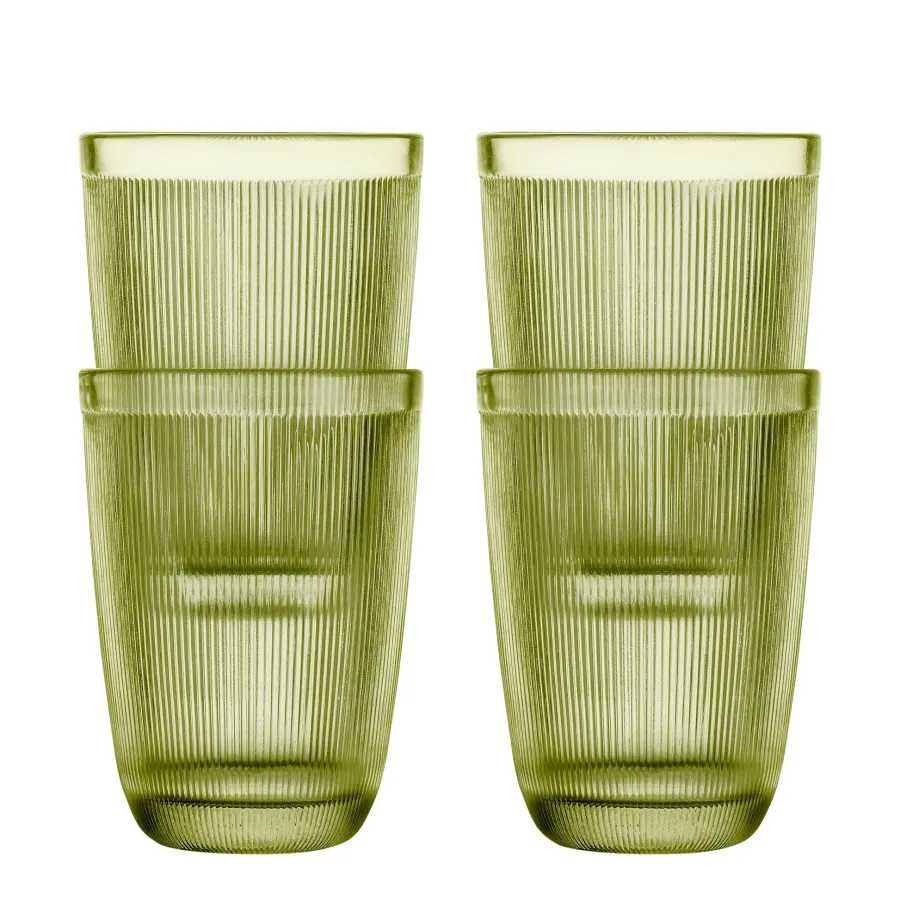 HADELAND GLASSVERK Vannglass-SIRI DRIKKEGLASS 30CL 4PK GRØNN