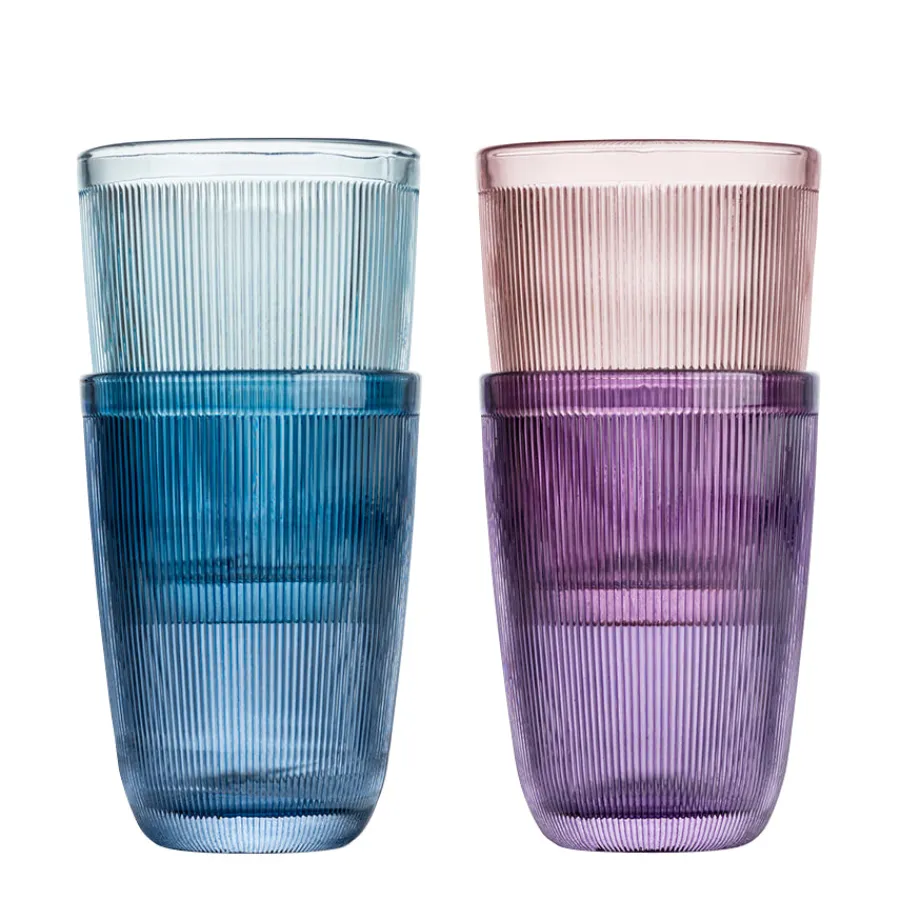HADELAND GLASSVERK AS Vannglass-SIRI DRIKKEGLASS 30CL 4PK MIKSFARGER