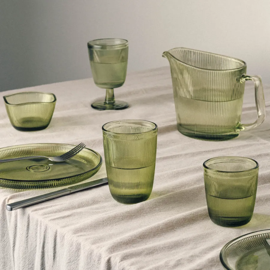 HADELAND GLASSVERK Vinglass-SIRI GLASS MED STETT 4 PK GRØNN