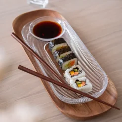 HADELAND GLASSVERK Tallerken Og Servise-SIRI SUSHISETT 2 PERS 8 DELER KLAR