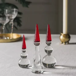 HADELAND GLASSVERK AS Julepynt-SNØMANN NISSE 17 CM Rød