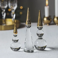 HADELAND GLASSVERK AS Julepynt-SNØMANN NISSE 12,5 CM Gull
