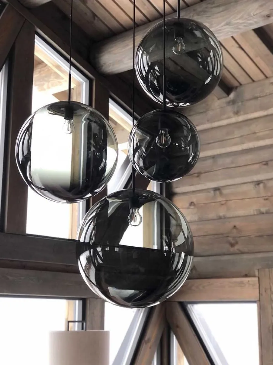 HADELAND GLASSVERK Taklamper|Arkivlamper-TAKLAMPE 4014 RØKGRÅ