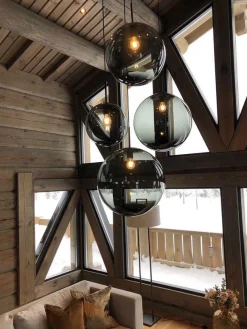 HADELAND GLASSVERK Taklamper|Arkivlamper-TAKLAMPE 4014 RØKGRÅ
