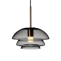 HADELAND GLASSVERK Taklamper|Arkivlamper-TAKLAMPE 4006 RØKGRÅ