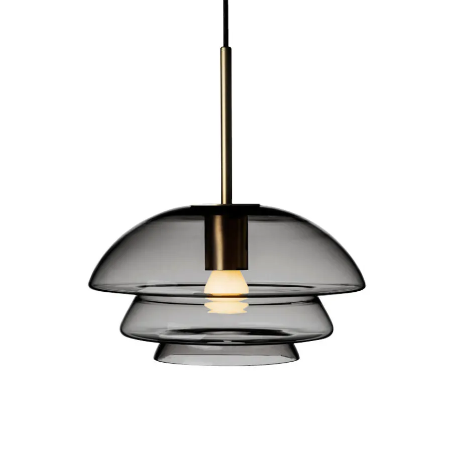 HADELAND GLASSVERK Taklamper|Arkivlamper-TAKLAMPE 4006 RØKGRÅ