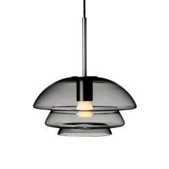 HADELAND GLASSVERK Taklamper|Arkivlamper-TAKLAMPE 4006 RØKGRÅ