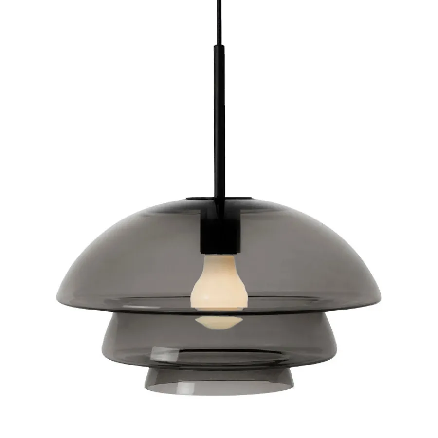 HADELAND GLASSVERK Taklamper|Arkivlamper-TAKLAMPE 4006 RØKGRÅ