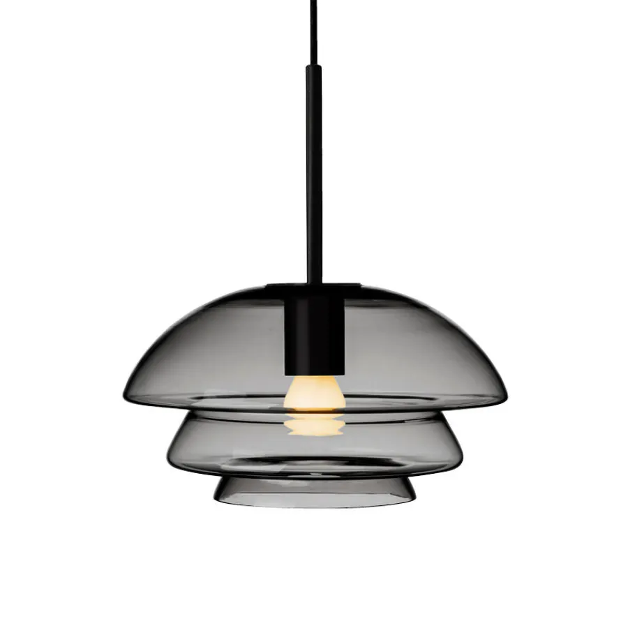 HADELAND GLASSVERK Taklamper|Arkivlamper-TAKLAMPE 4006 RØKGRÅ