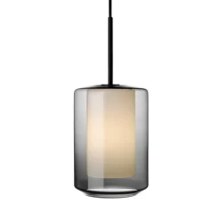 HADELAND GLASSVERK AS Taklamper|Arkivlamper-Taklampe 4245 og hvit Røkgrå