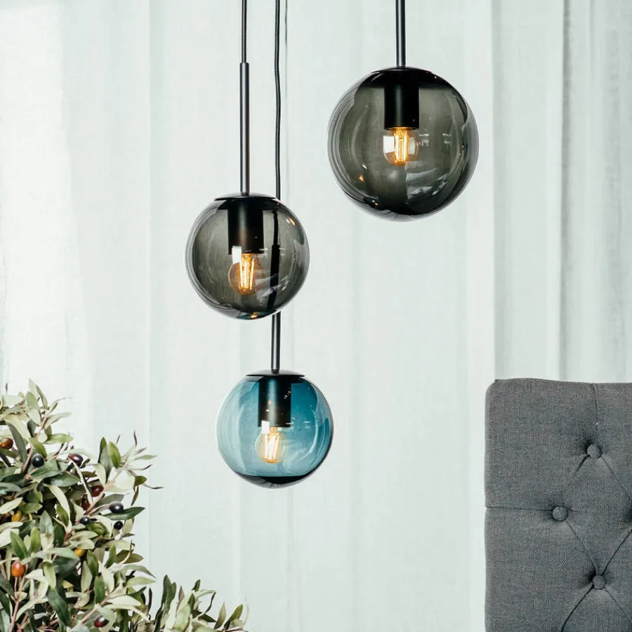 HADELAND GLASSVERK Taklamper|Arkivlamper-TAKLAMPE 4014 STÅLBLÅ