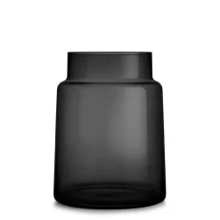 HADELAND GLASSVERK AS Vaser-TINDRE VASE/LYSLYKT RØKGRÅ 30 CM Røkgrå
