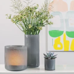 HADELAND GLASSVERK AS Vaser-VASE MØRK GRÅ 18,5 CM Mørk grå